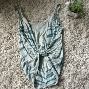 Ecote casual chic tie dye tie up front bow loose boho indie simple tank …